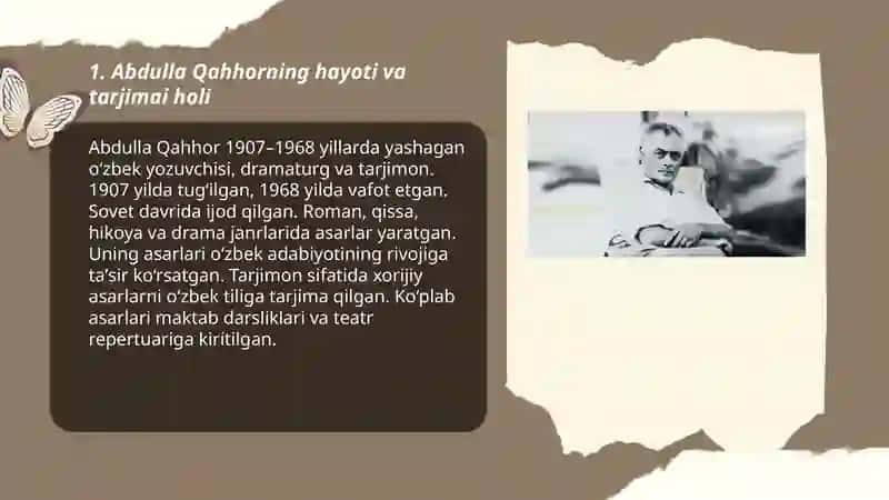 Abdulla Qahhor hayoti va ijodi 3