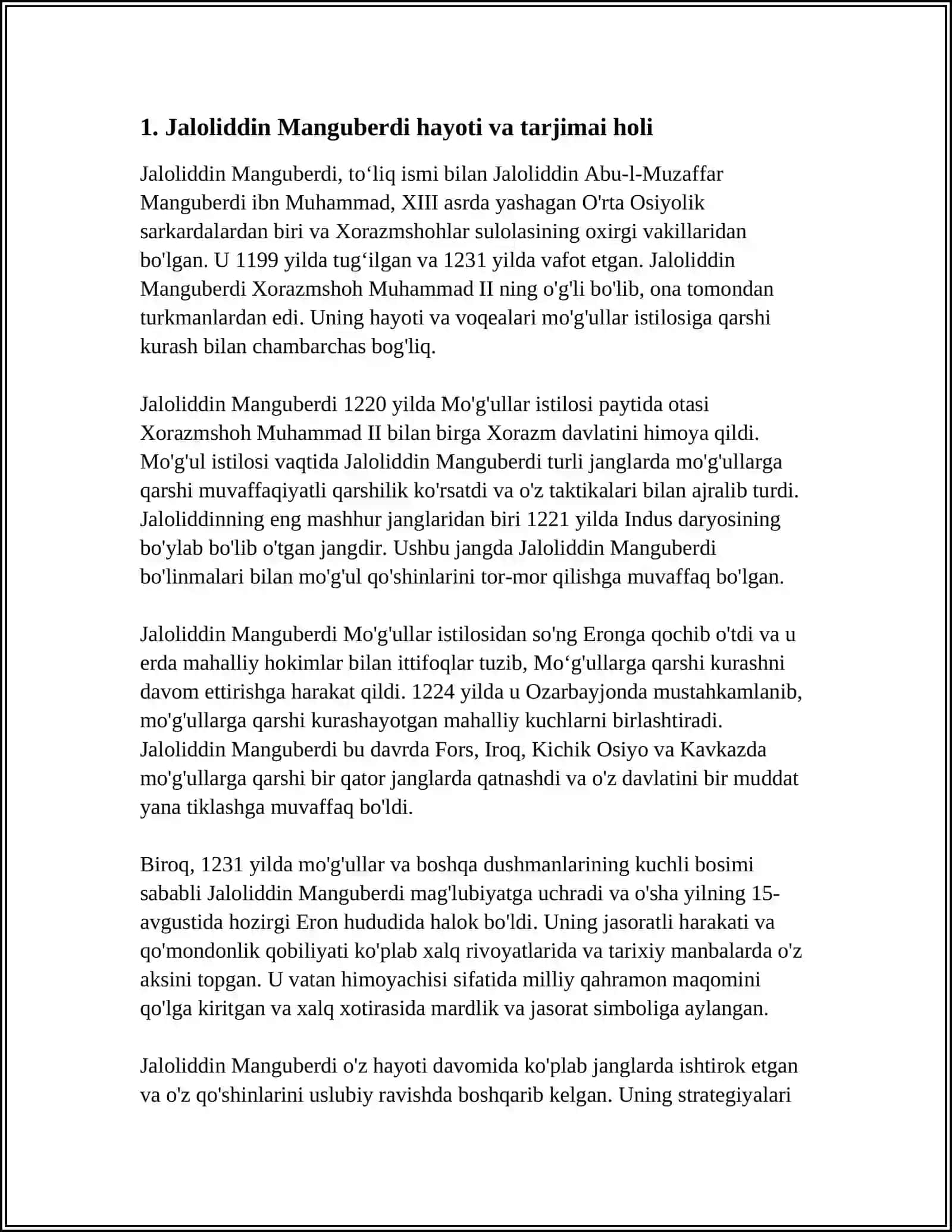 JALOLIDDIN MANGUBERDI-VATAN HIMOYACHISI 3