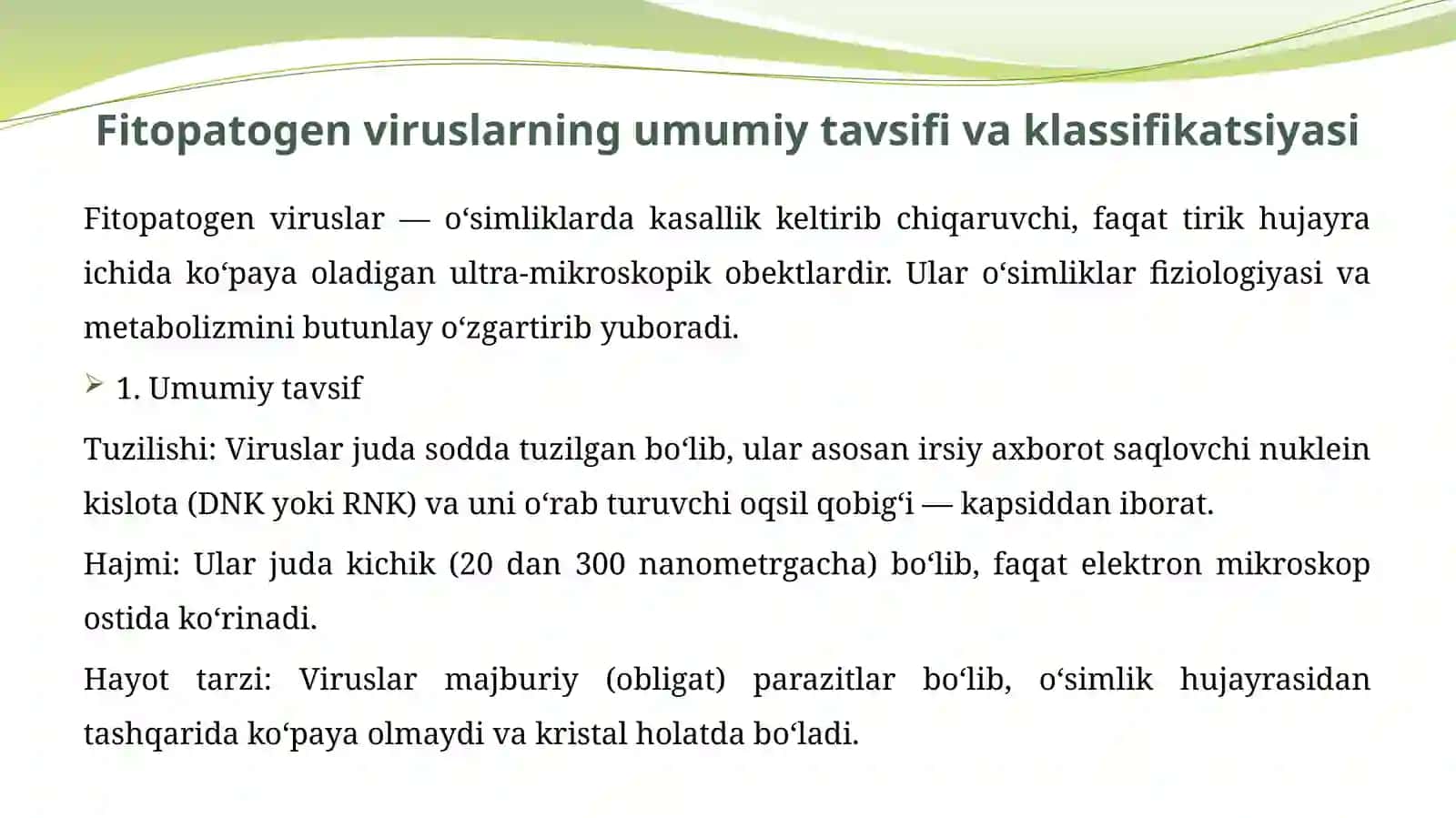 Fitopatogen viruslar va ularning xalq xo’jaligidagi ahamiyati 3