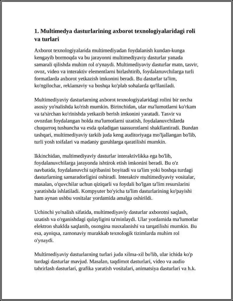 AXBOROT TEXNOLOGIYALARIDA MULTIMERDIR DASTURLARIDAN FOYDALANISH 3