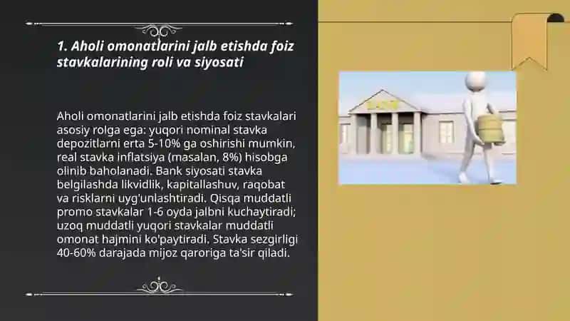 Aholi omonatlarini jalb etishda foiz stavkalarining roli va siyosati 3