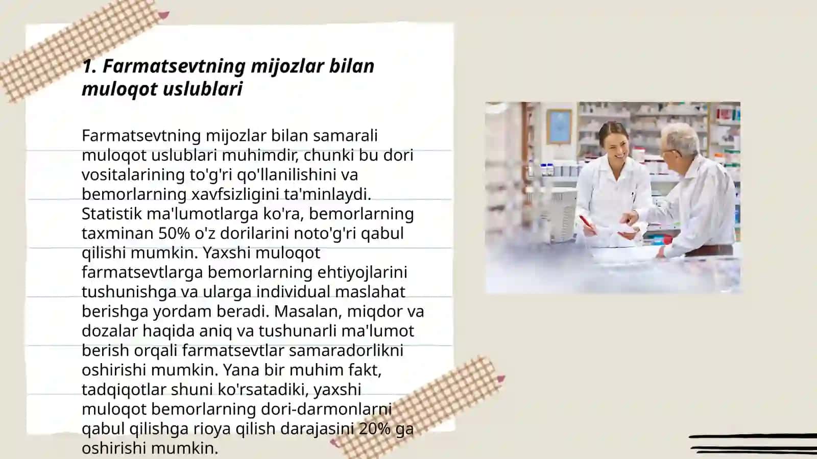 Farmasevtning dorixona xaridorlari bilan munosabatlarida axloq-odob qoidalari 3