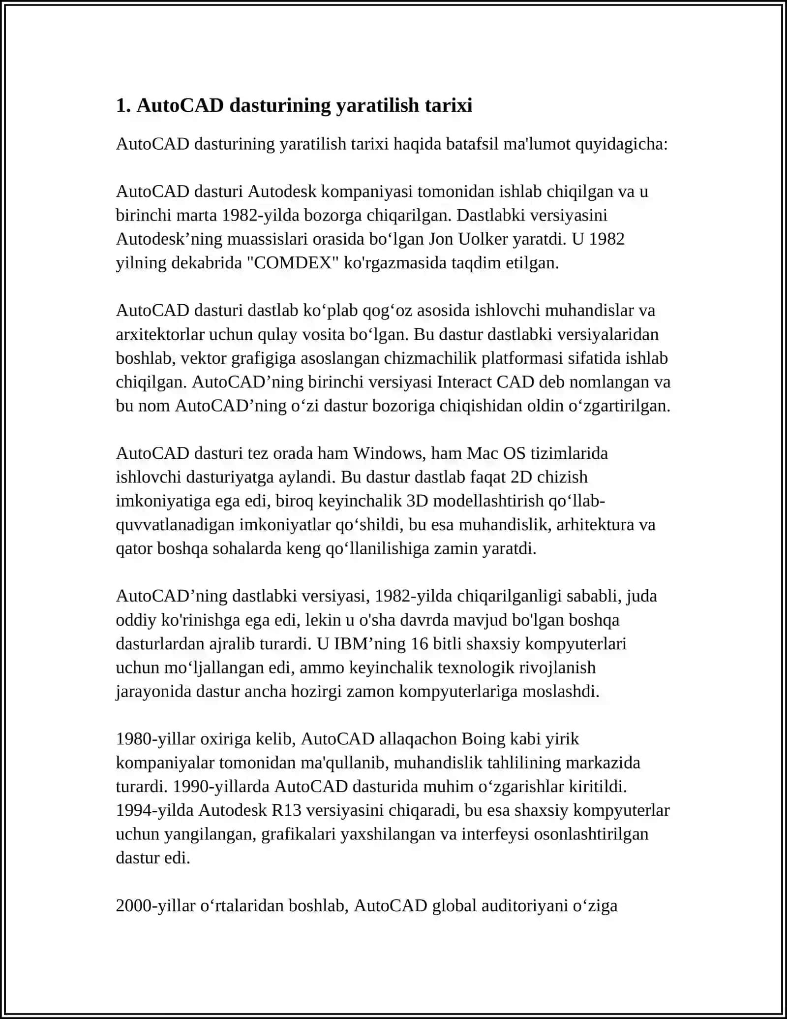AUTOCAD TARIXI 3