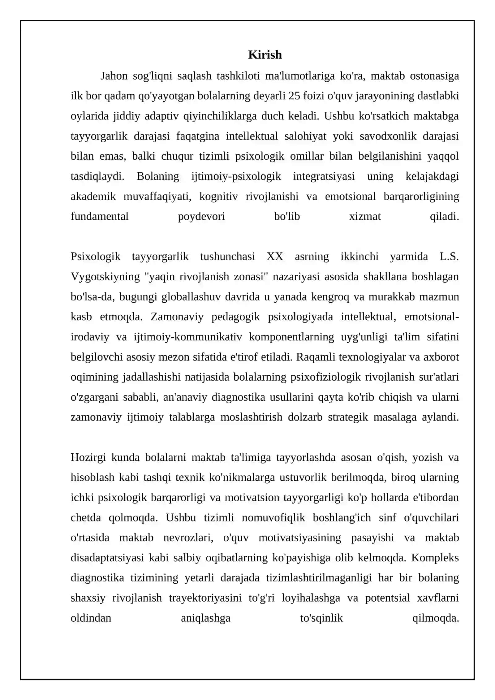 Maktabga psixologik tayyorgarlikning nazariy va metodologik asoslari 3