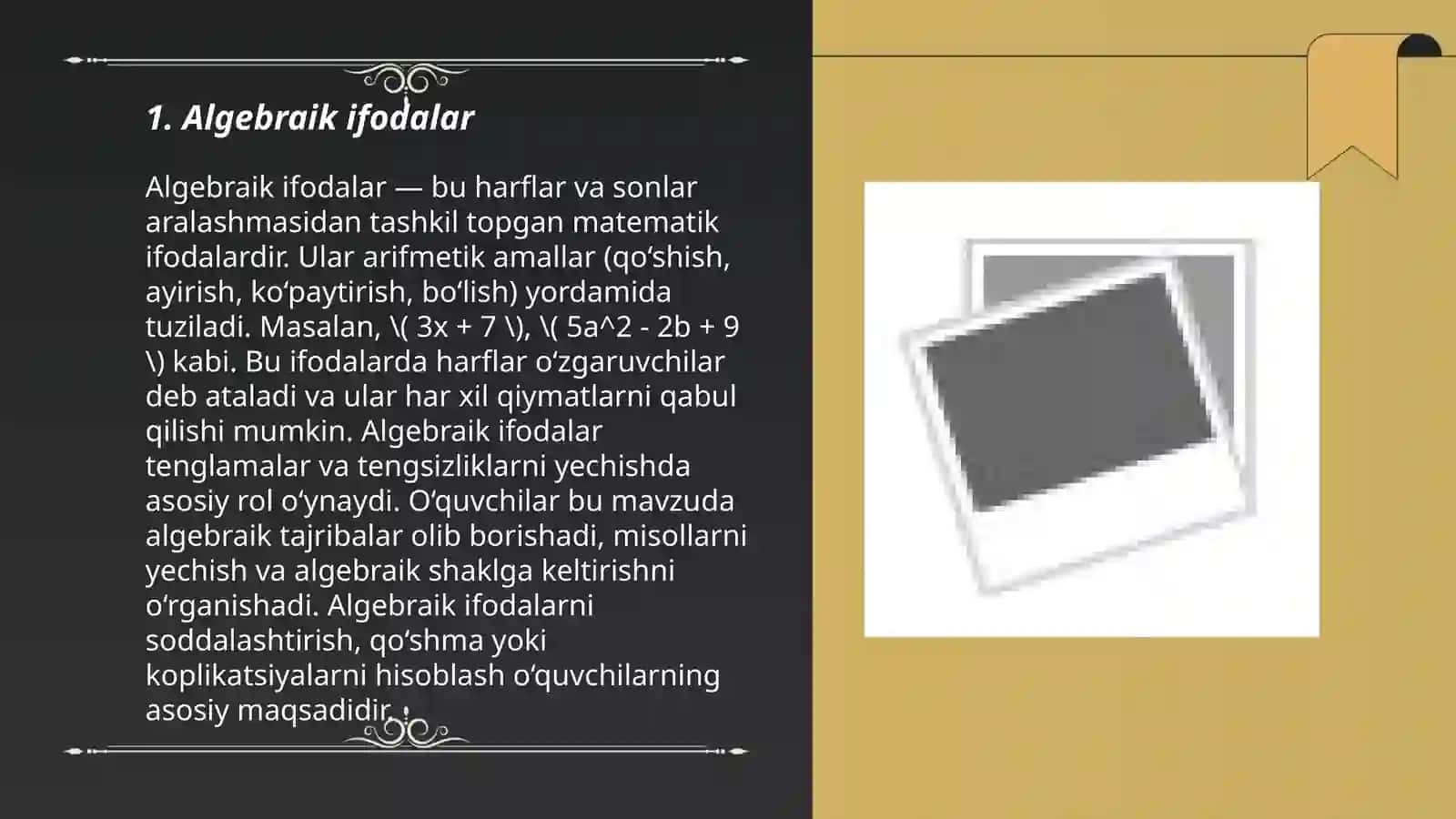 Algebraik ifodalar 3