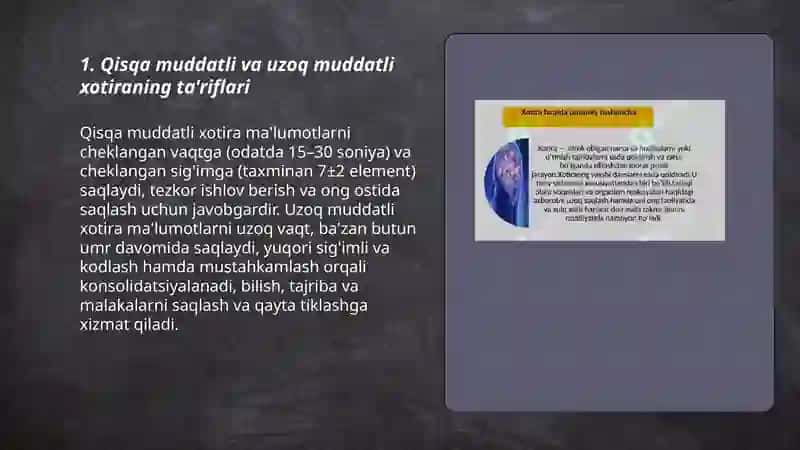 Qisqa muddatli va uzoq muddatli xotiraning farklari 3