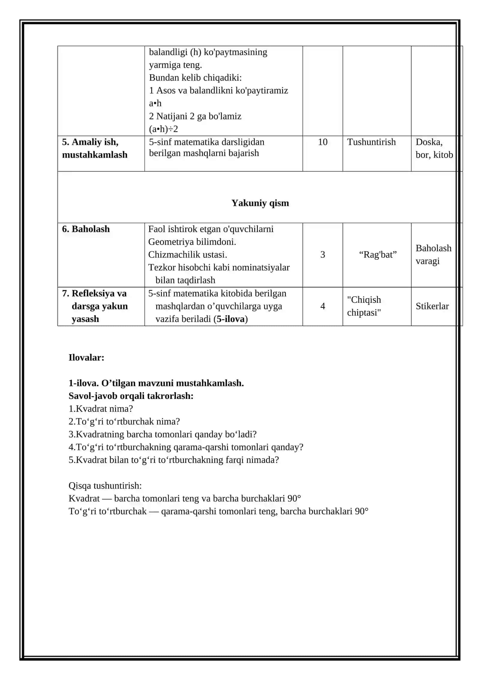 Uchburchakning asosi va balandligi (Mikrodars ishlanma) 3