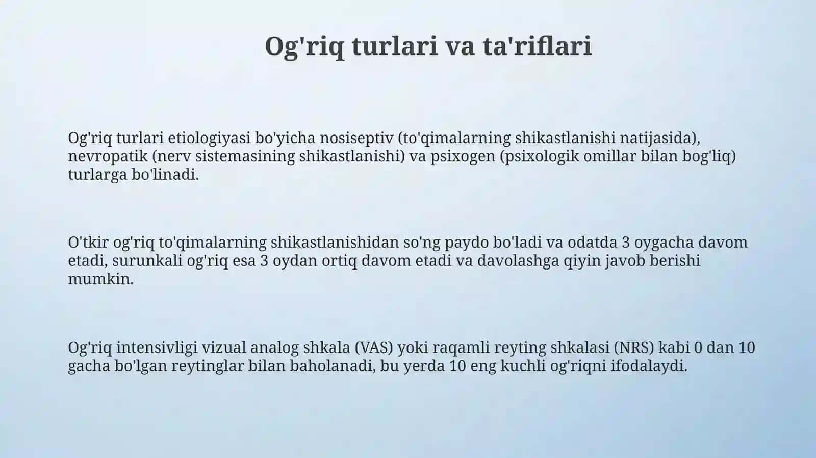 Og'riq turlari va ularning ta'riflari 3
