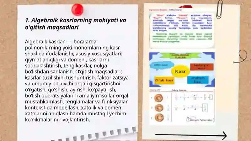 Algebraik kasrlarni oʻqitish metodikasi 3