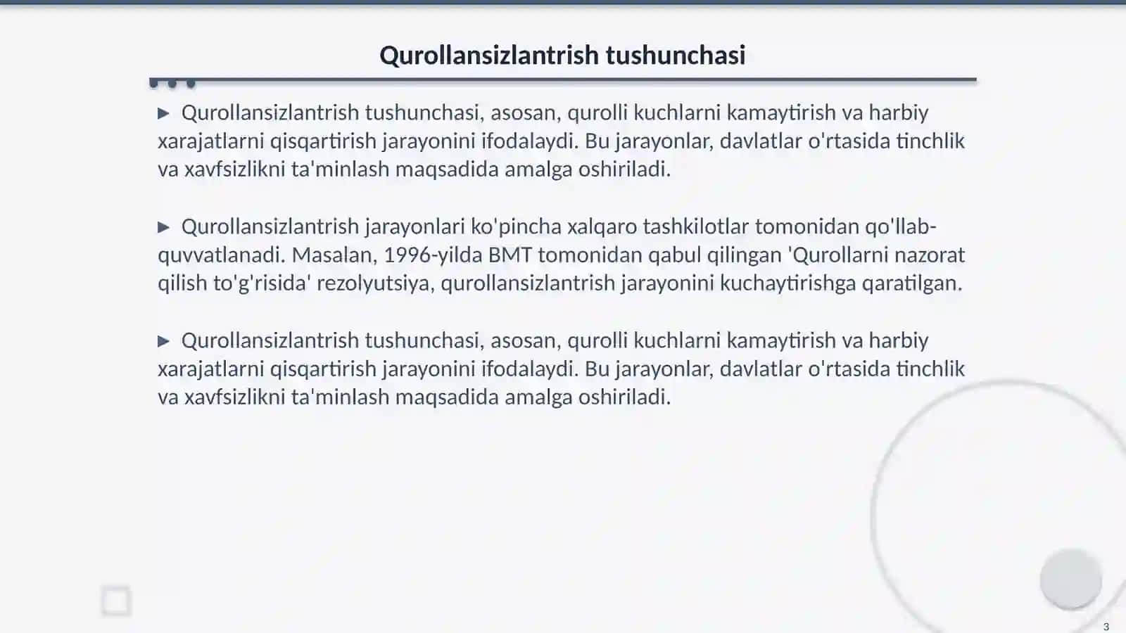 Qurollansizlantrish 3