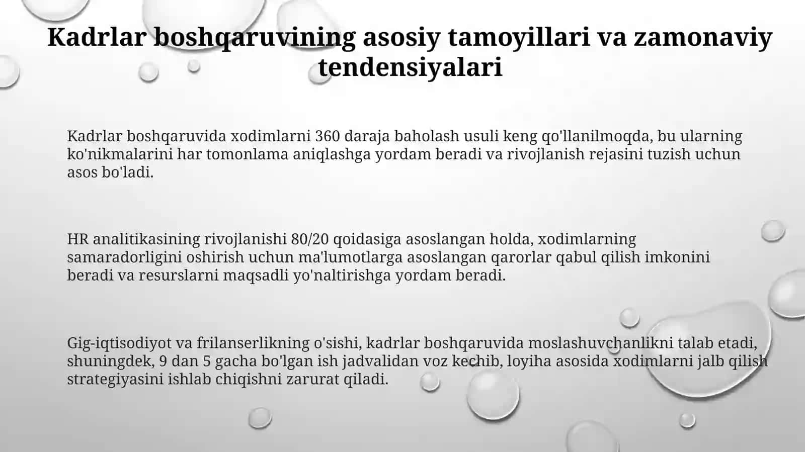 Personalni boshqarish. Zamonaviy menejment va menejmentning shakllari 3