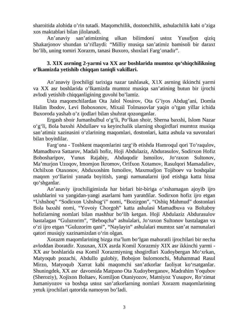 O‘zbek mumtoz qo‘shiqchiligi fani bo‘yicha YaN savollari 3