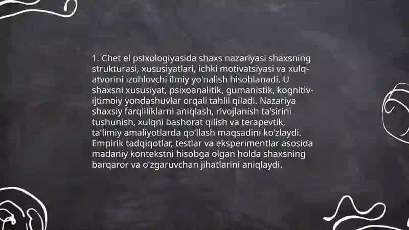 Chet el psixologiyasida shaxs nazariyasi 3