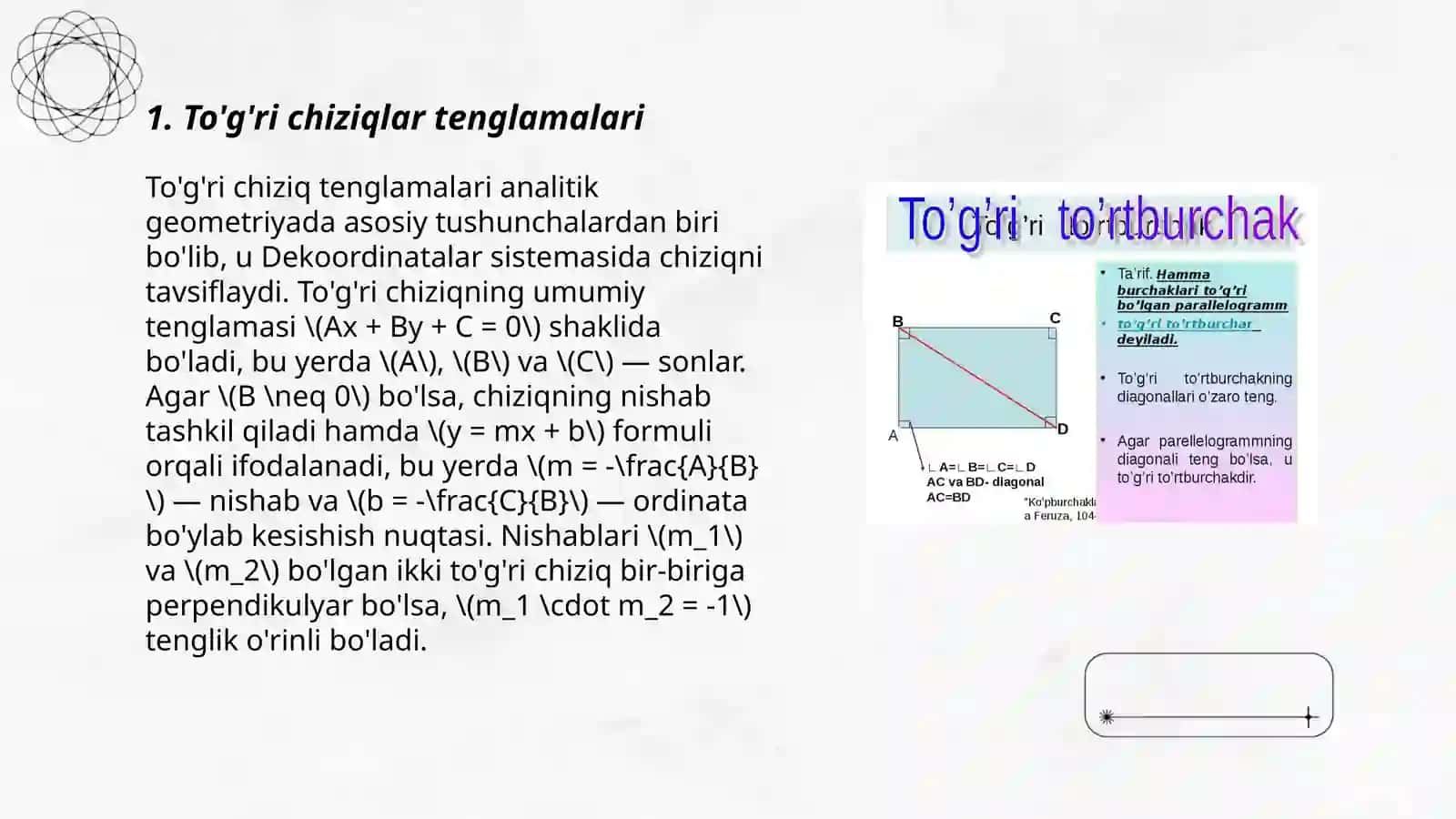 To'g'ri chiziqlarning kesishish nuqtasi va uni topish usullari 3