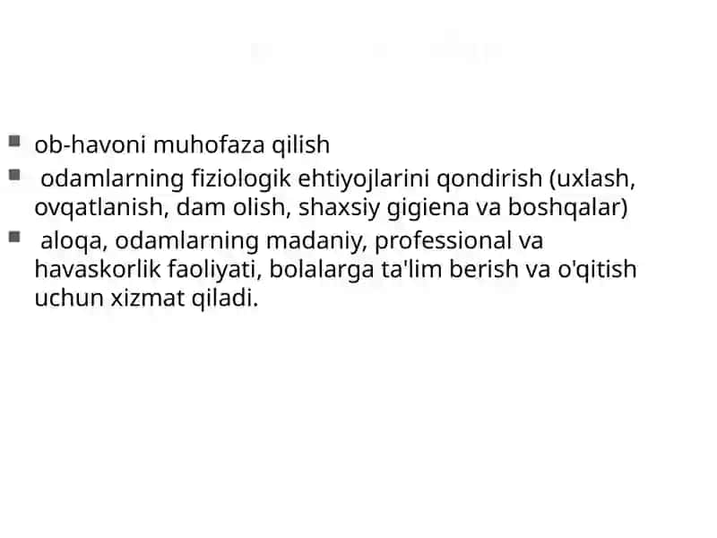 Turar-joylar va shaharlar dagi gigienik talablar 3