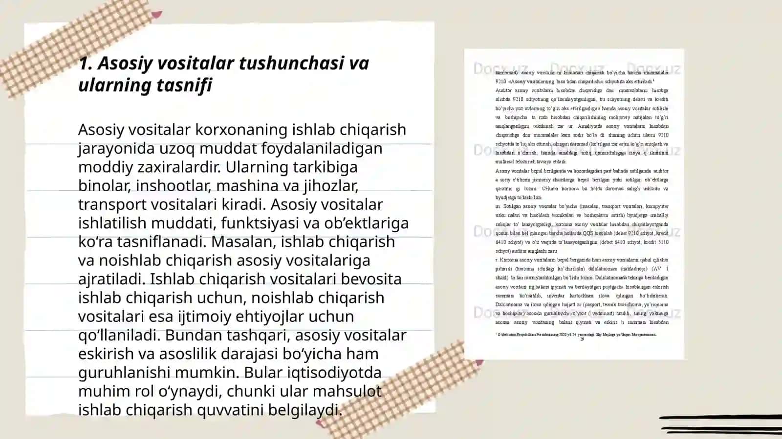 Asosiy vositalar tushunchasi va ularning tasnifi 3
