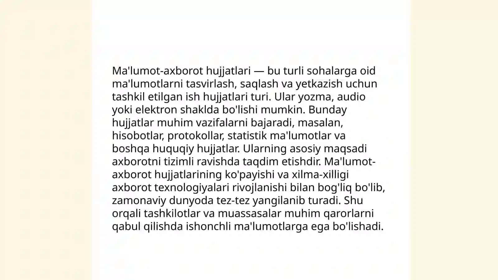 Ma'lumot-axborot hujjatlari 3