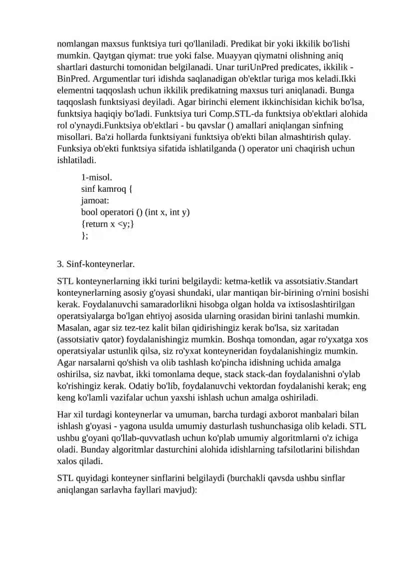 STL C ++ Standart Shablon Kutubxona 3