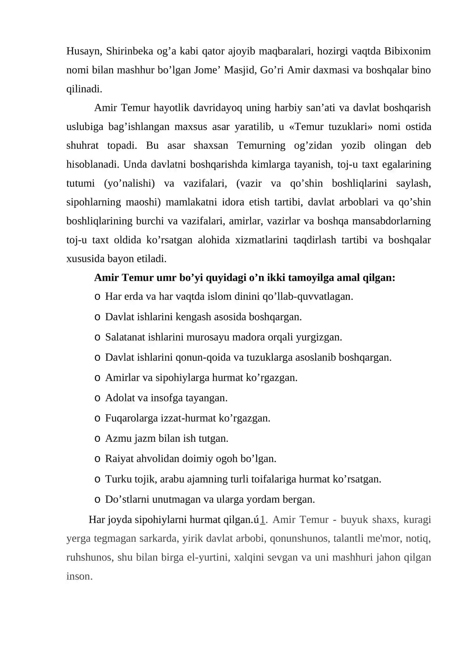 Movarounnahrda Amir Temur tomonidan markazlahgan davlat barpo etilishi va uning fan, madaniyat va ma’rifat rivojiga qo’shgan hissasi 3