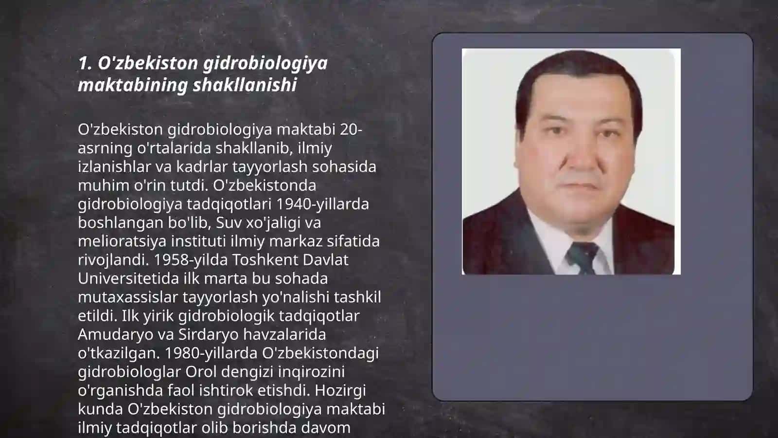 Gidrobiologiya fanining rivojlanishiga Oʻzbekiston olimlarining qoʻshgan hissasi 3