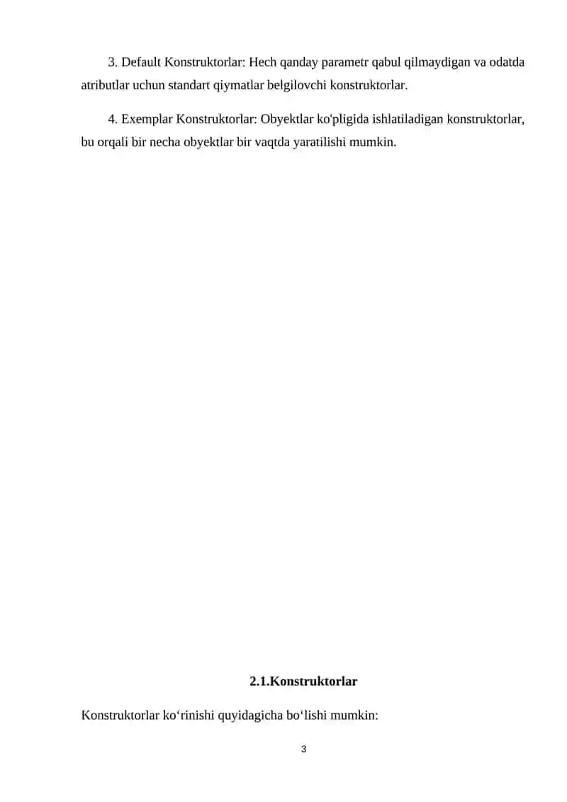 Konstruktorlar va ularni tashkil etish usulllari 3