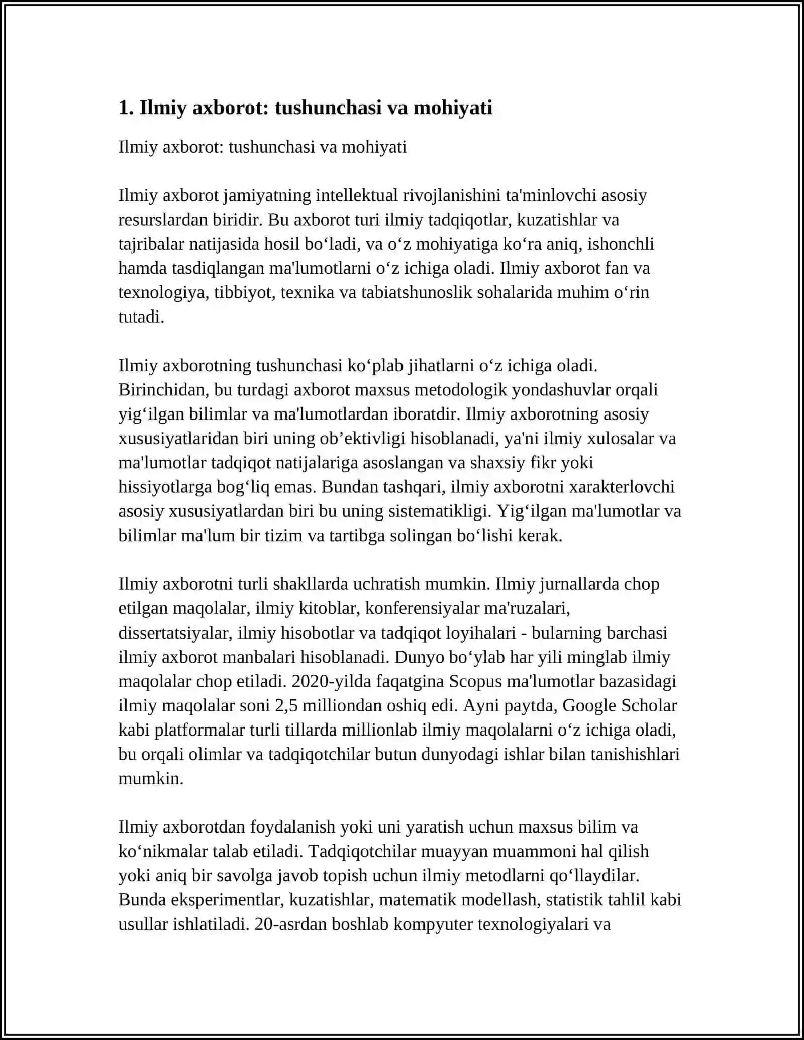 REFERAT ILMIY AXBOROTNING MAXSUS JANRI SIFATIDA 3