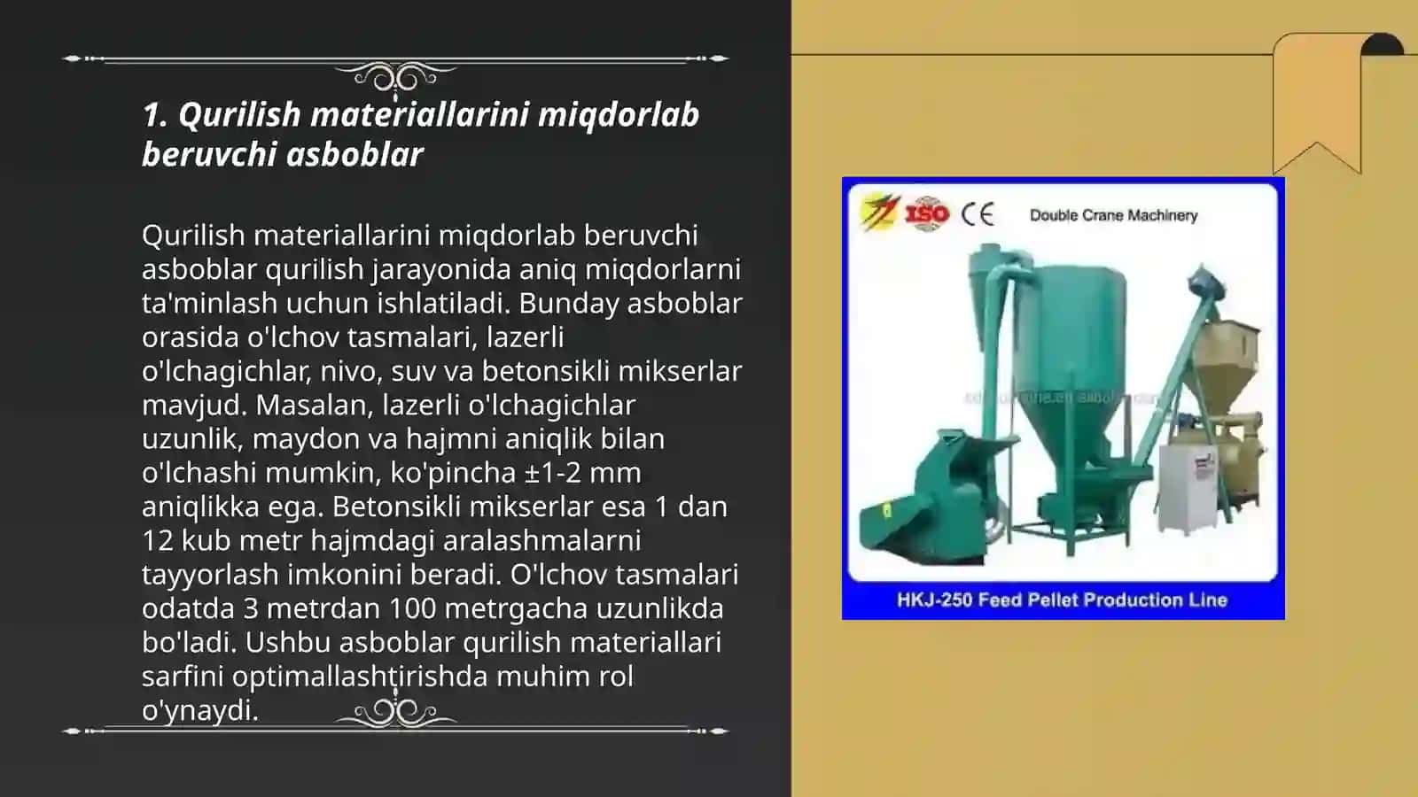Qurilish materiallarini miqdorlab beruvchi asboblar 3