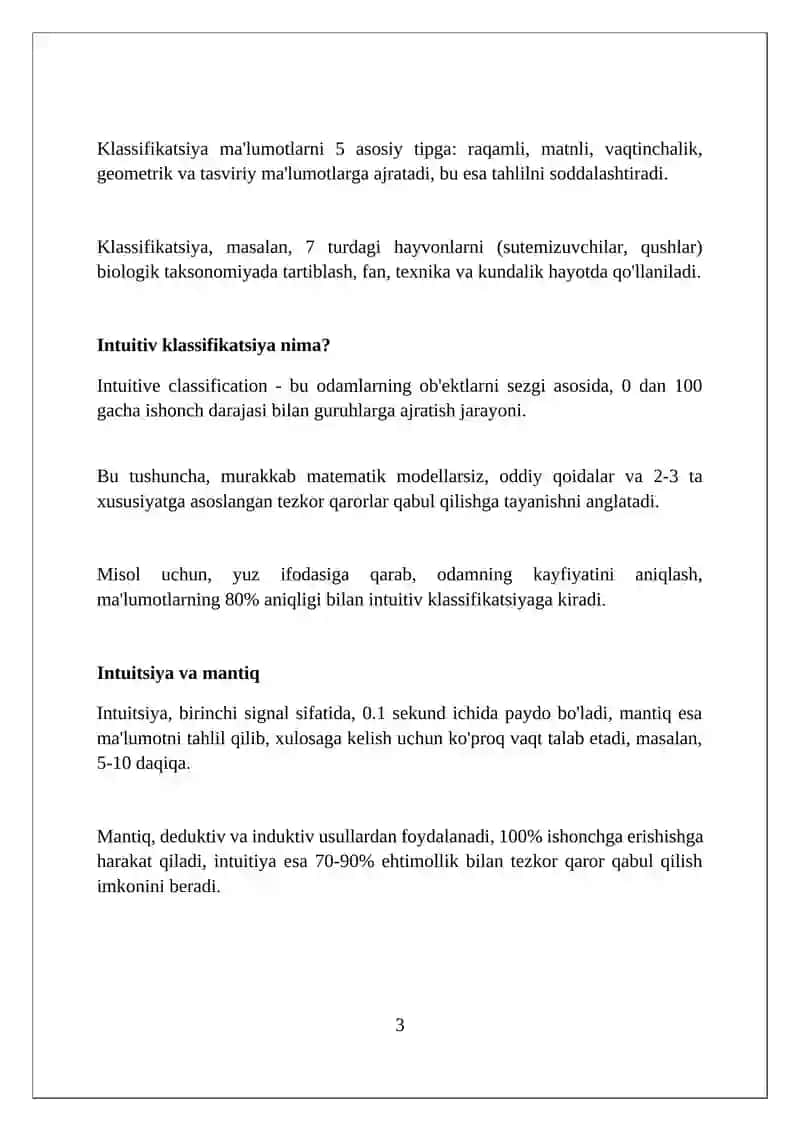 Sezgilar tasnifi 3