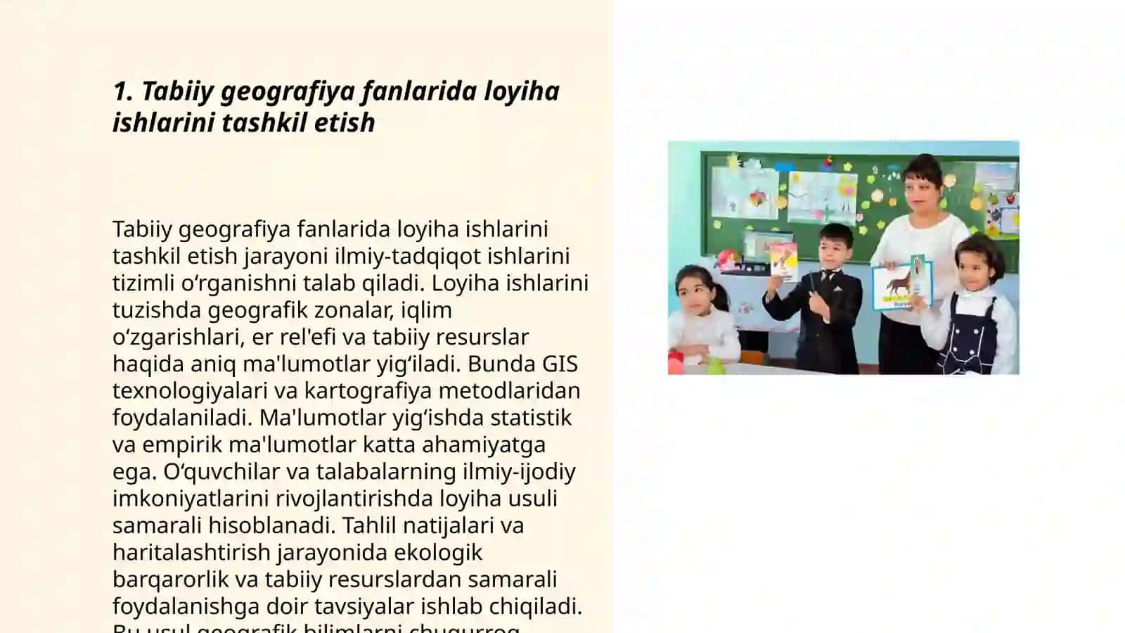 Tabiiy geografiya fanlarida loyiha ishlarini tashkil etish 3