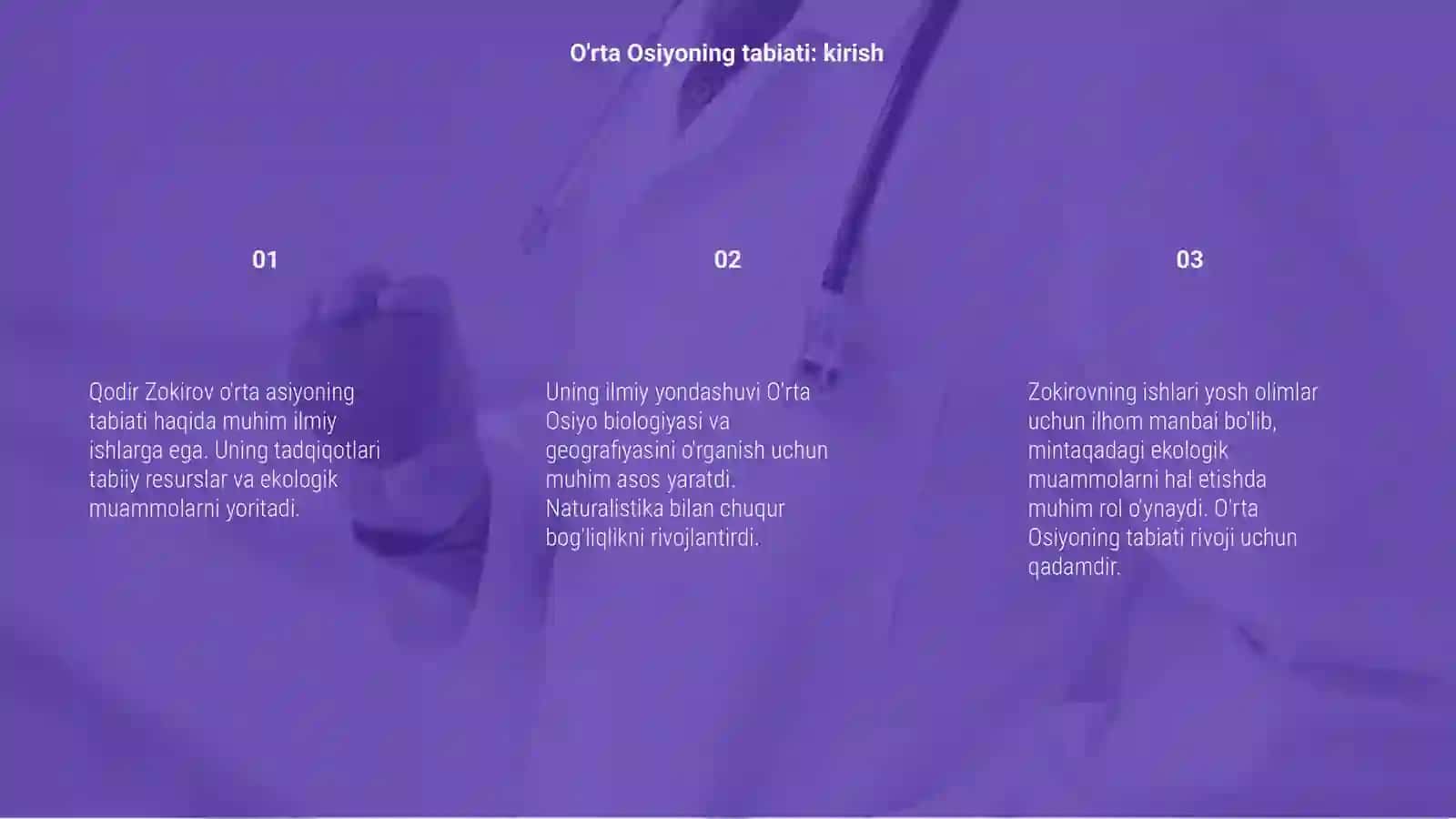 O'rta Osiyo tabiatini o'rganishga hissa qo'shgan olimlar Qodir Zokirov 3