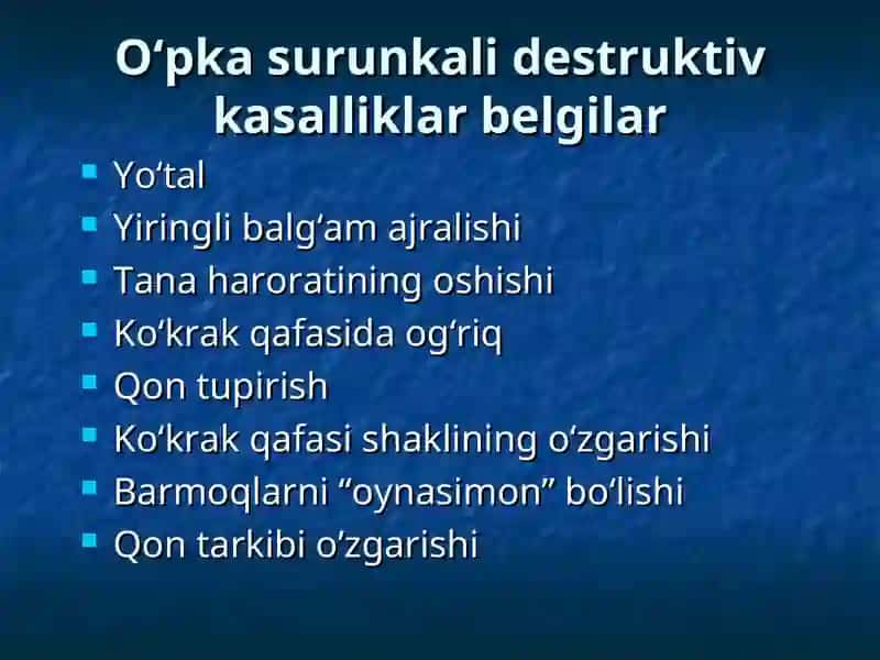 Yiringli O'pka Kasalliklari Klassifikatsiyasi 3