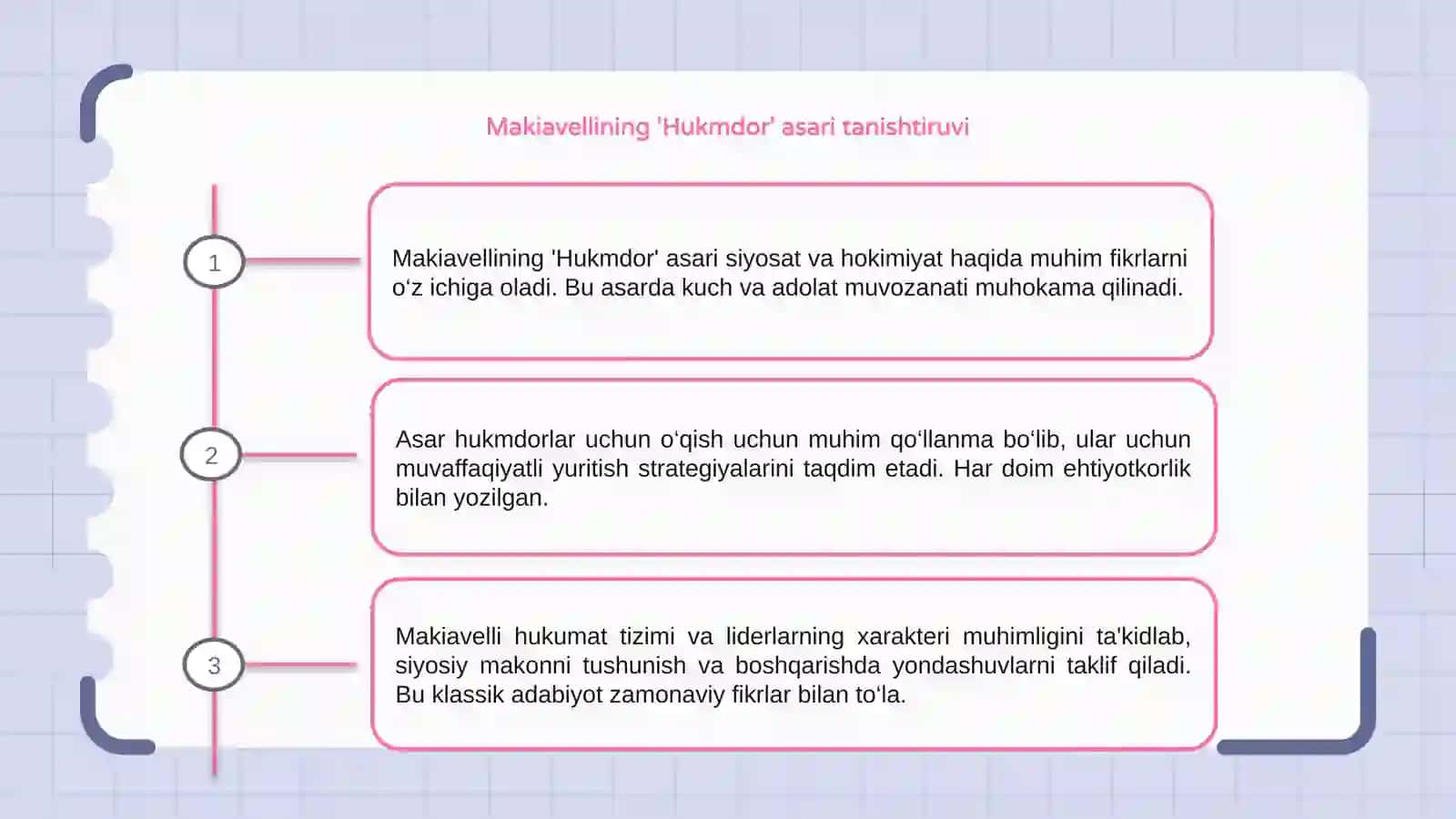 Makiavellining "Hukmdor" asari haqida 3