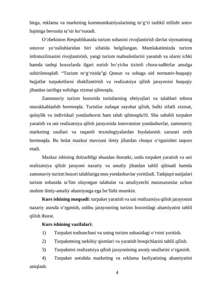 TURPAKET YARATISH VA UNI REALIZATSIYA QILISH JARAYONI 3