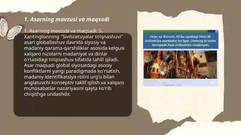 S.Ksantingtonning"Sivilizatsiyalar to'qnashuvi"asarini o'qish 3