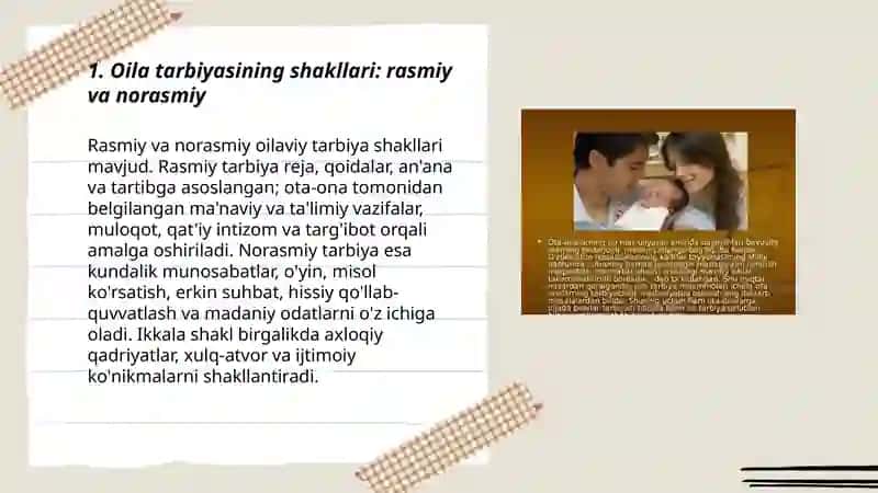 Oila tarbiyasi shakl, metod va vositalari 3