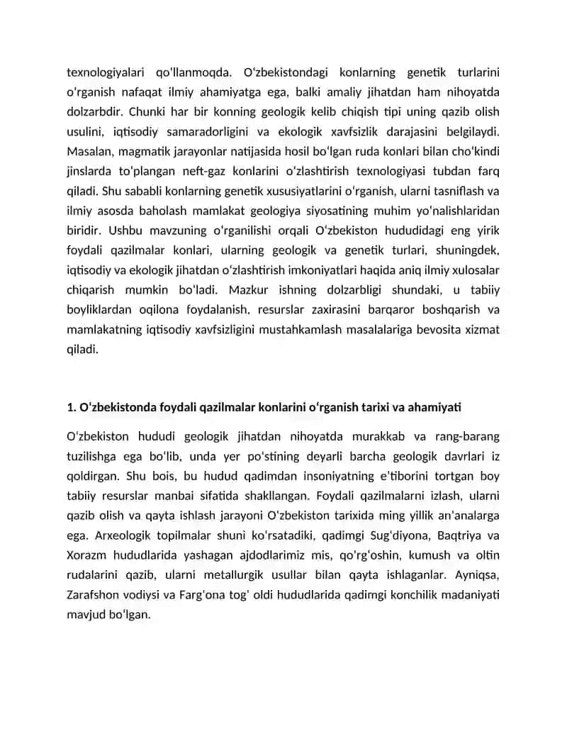 Oʻzbekistondagi eng yirik konlar va ularning genetik turlari 3