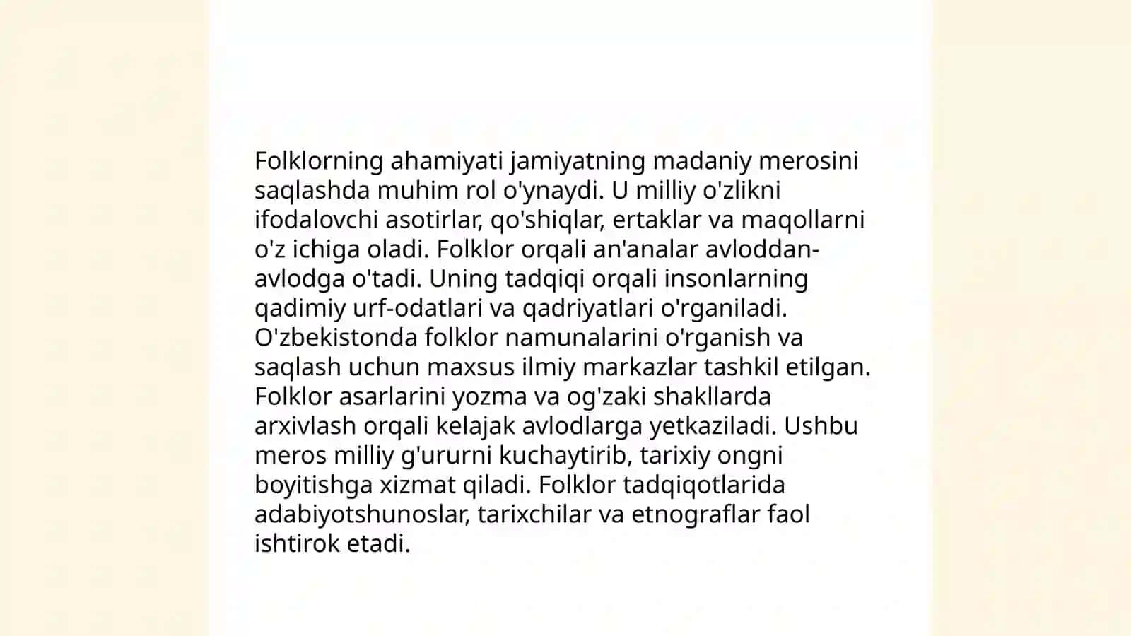 Folklor va xalq og‘zaki ijodi munosabatlar 3
