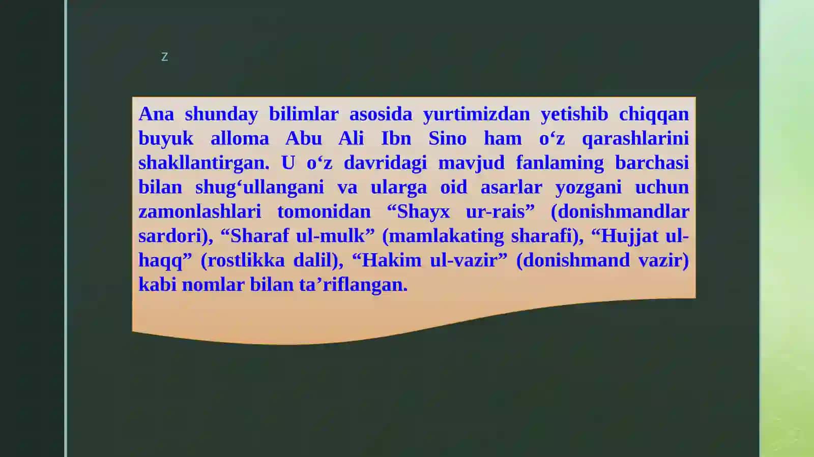 IBN SINONING TILSHUNOSLIKKA QO`SHGAN HISSASI 3