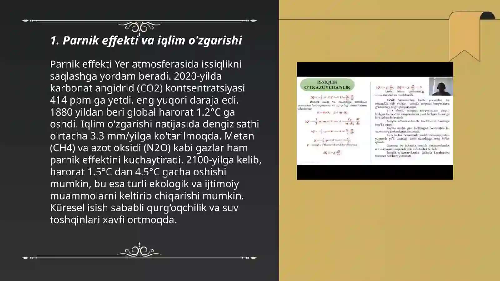 Parnik effekti va iqlim o'zgarishi 3