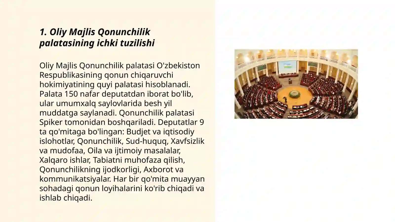 Oliy Majlis Qonunchilik palatasining huquqiy holati 3