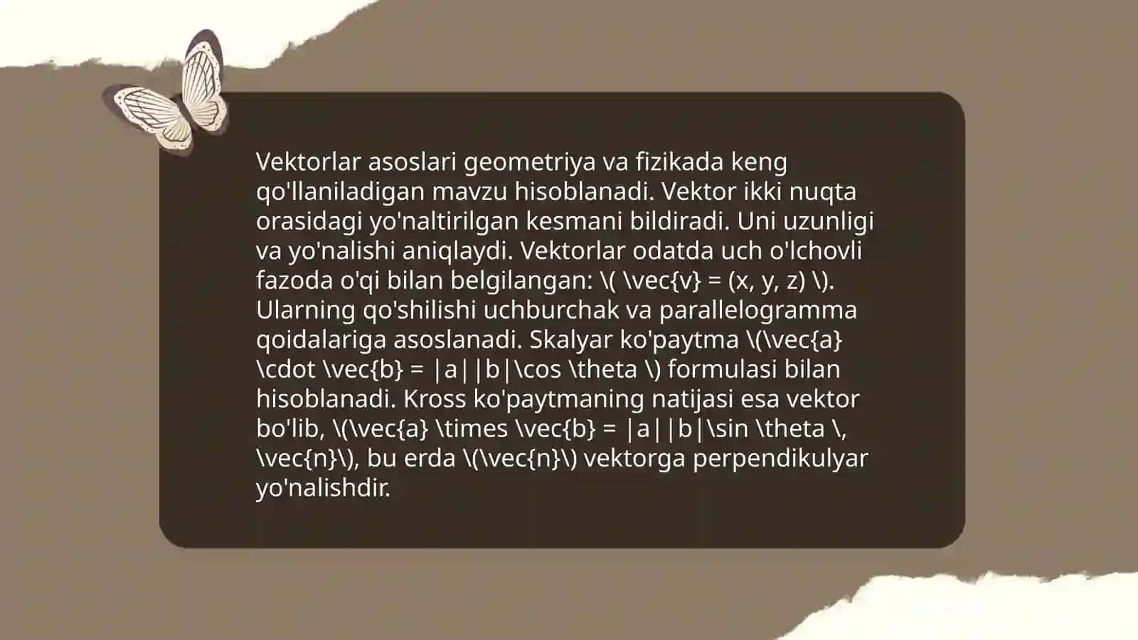 Vektorlar asoslari 3
