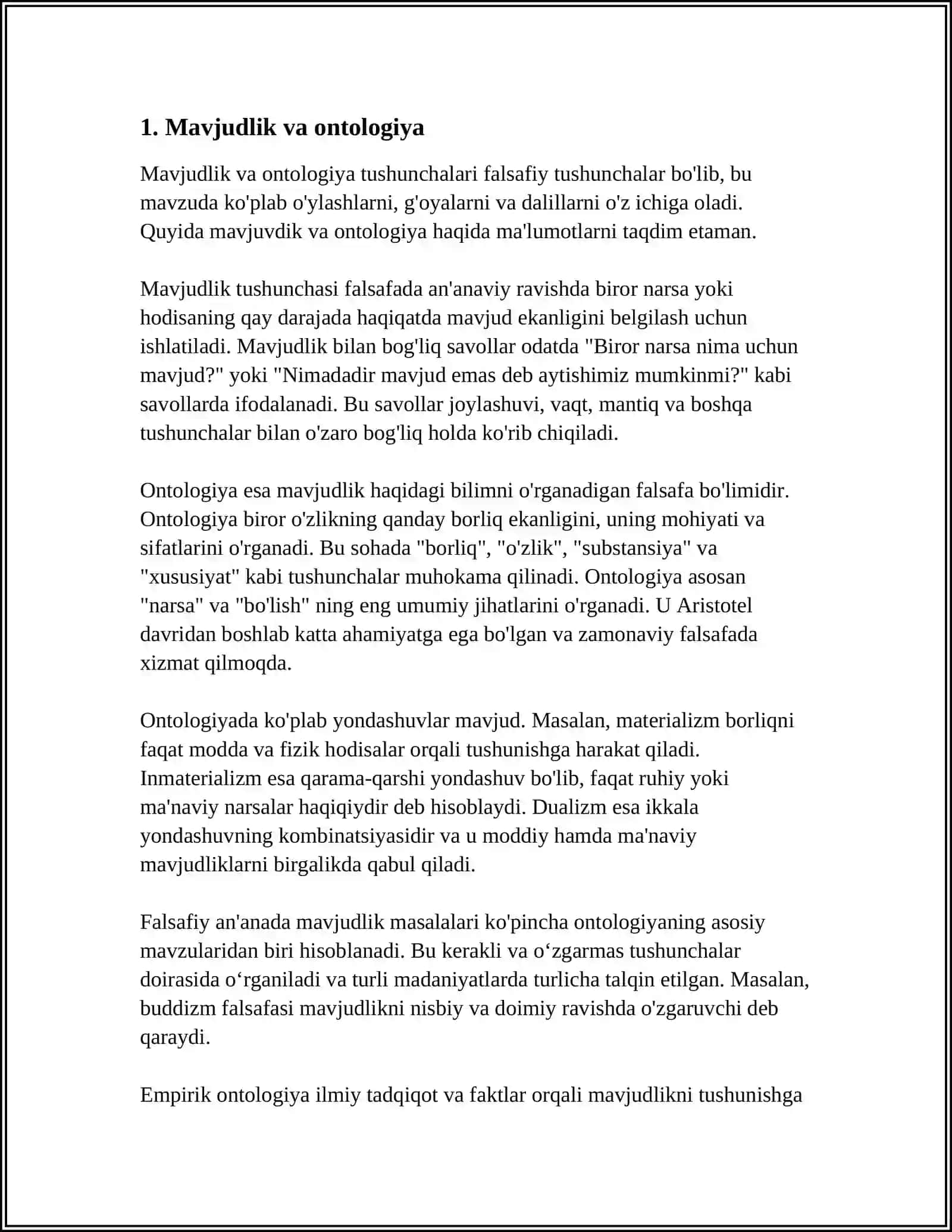 FALSAFA VA TABIIY ILMIY FANLARDA BORLIQNING MOHIYATIGA OID KONSEPSIYALAR 3