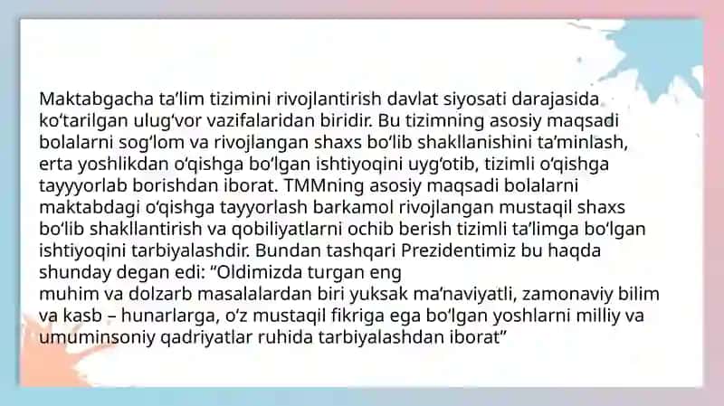 Maktabgachatarbiya yoshidagi bolalarda nutq tafakkurni shakllanishining o’zaro munosabatlarining xususiyatlari 3