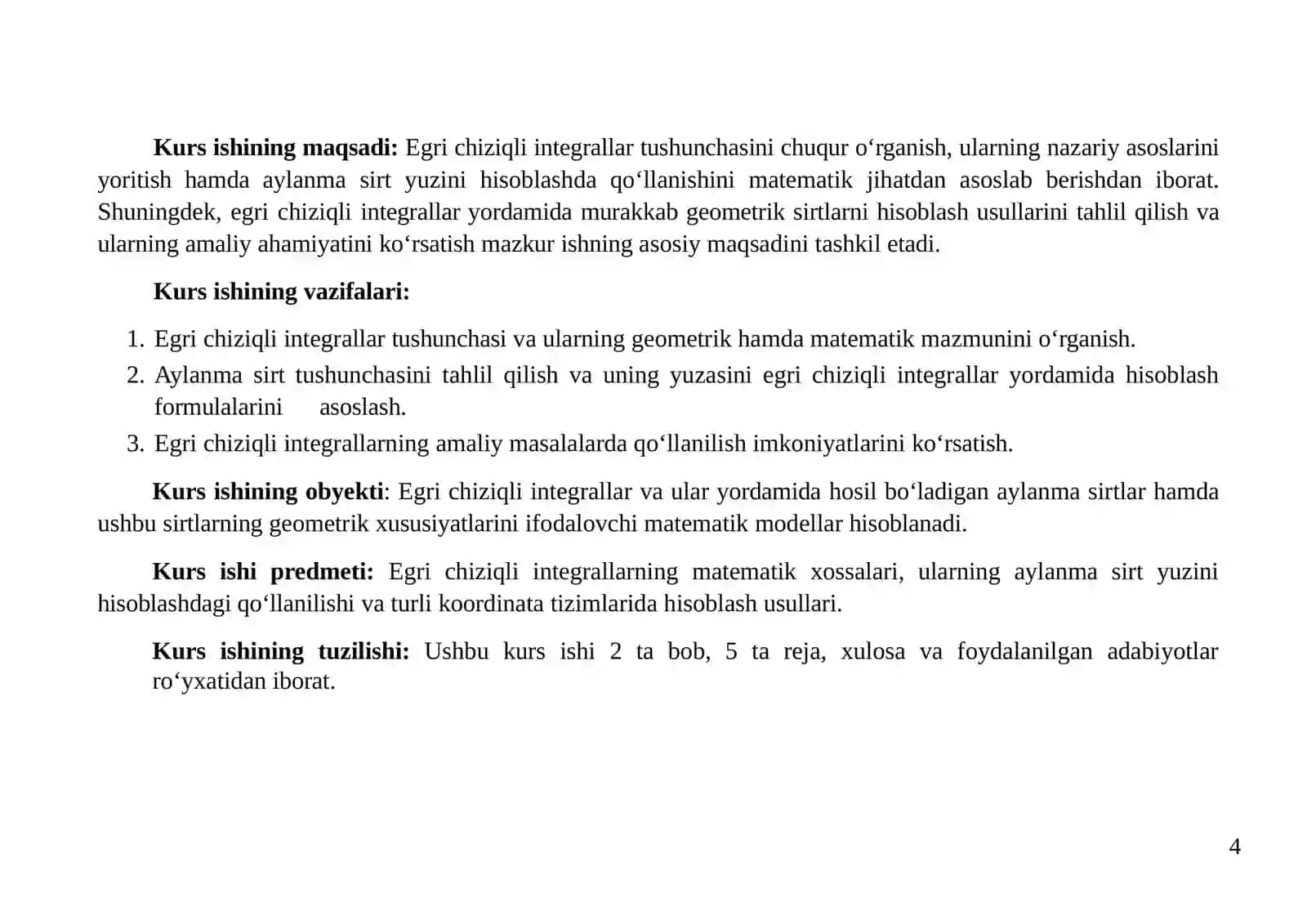 “EGRI CHIZIQLI INTEGRALLARNING AYLANMA SIRT YUZINI HISOBLASHGA QO‘LLANILISHI” kurs ishi 3
