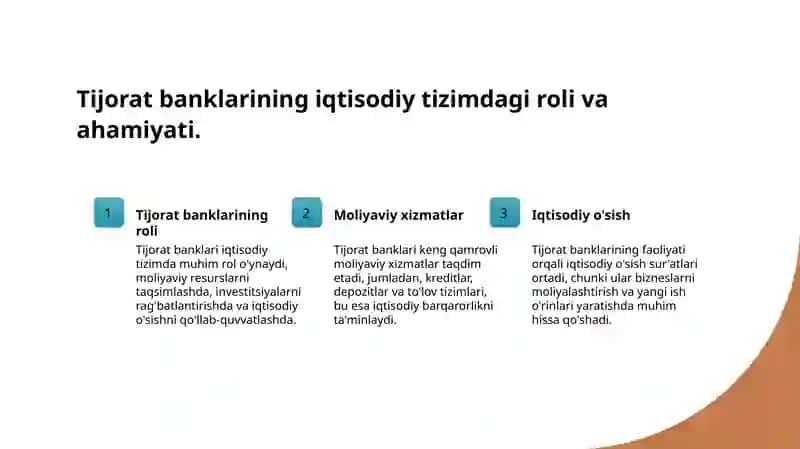 Tijorat banklari iqtisodiy tizimi 3