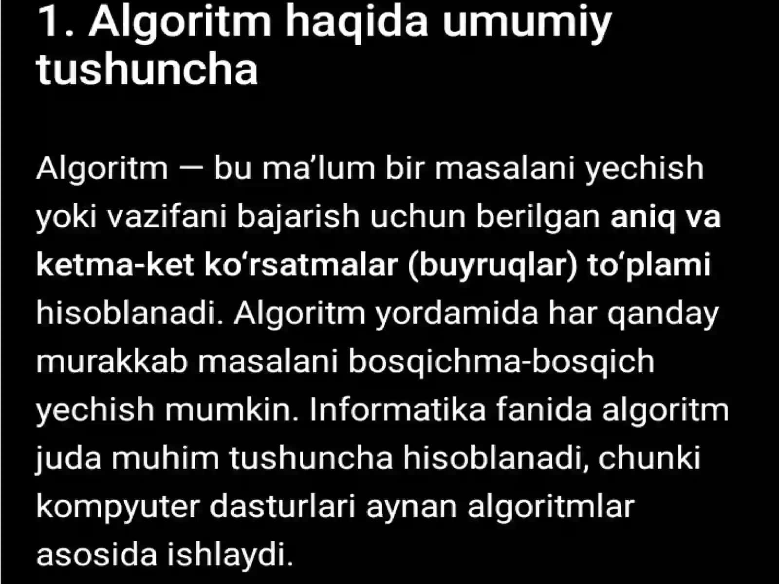 Algoritm tushunchasi 3