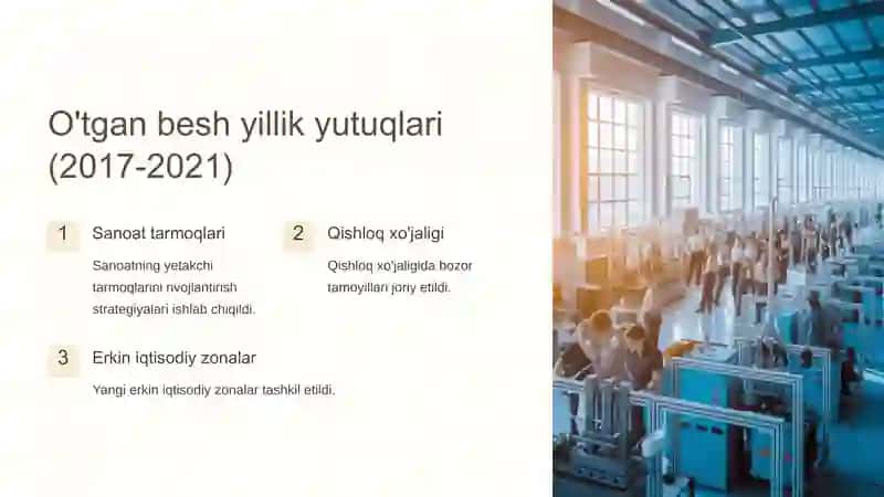 Milliy iqtisodiyotni jadal rivojlantirish va yuqori o'sish sur'atlarini ta'minlash 3