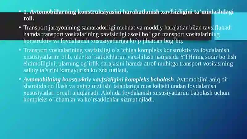HARAKAT XAVFSIZLIGINI TASHKIL ETISH ASOSLARI 3