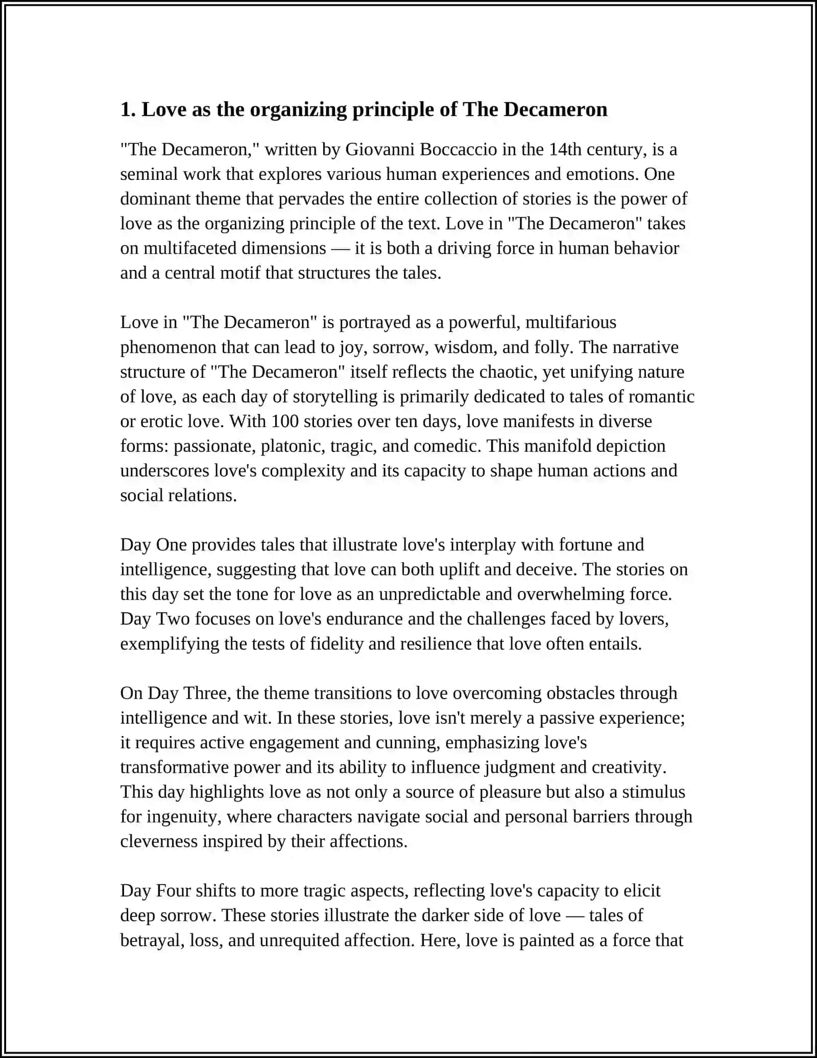 THE POWER OF LOVE AS THE CENTRAL THEME OF THE DECAMERON 3