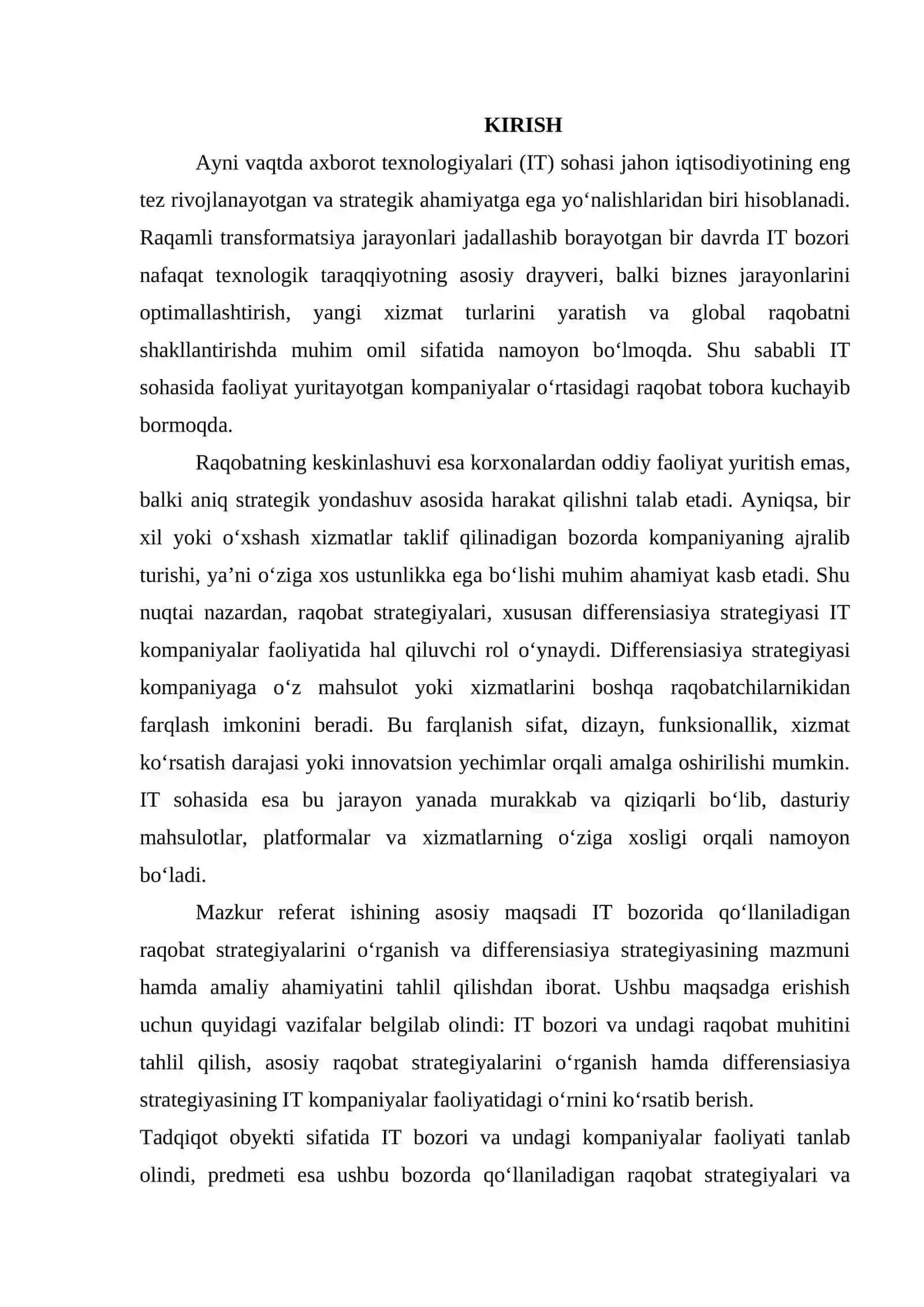 IT bozorida raqobat strategiyalari va differensiasiya 3